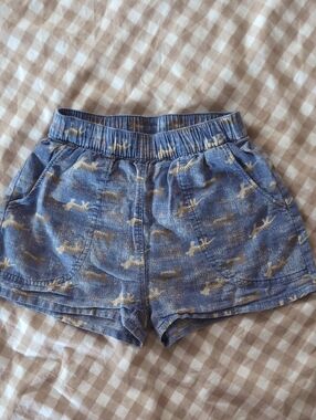 Patagonia Linen Blend Blue Shorts with Animal Print 4T